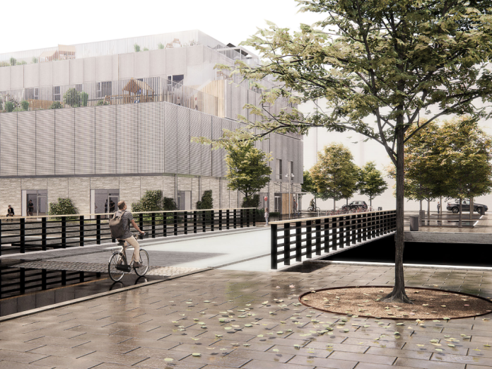 Arkitekttegning af ny idrætshal 